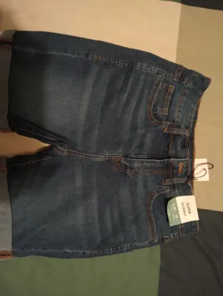 Bermuda vaquera skinny azul