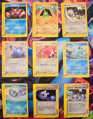 Lotto 18 Carte Pokemon Set Expedition Rare Common