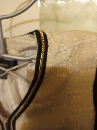 Chaqueta Mango Tweed Beige y Negro