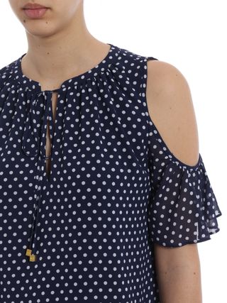 Blusa Michael Kors Azul Lunares