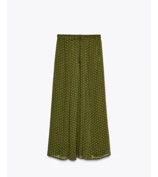 Falda larga Zara estampada Como nueva Verde milita