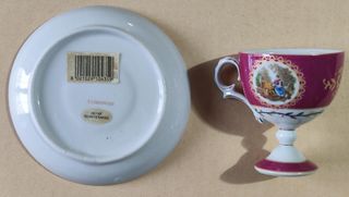 Tazzina Limoges Porcellana Dipinta A Mano