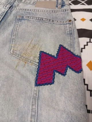 Pantalones vaqueros Desigual Patchwork Mickey