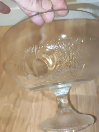 Centro de mesa frutero cristal tallado