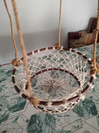 Pareja Cestas Madera y Cuerda