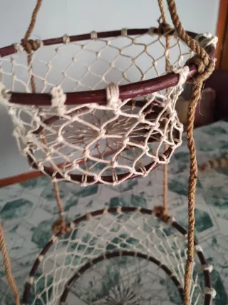 Pareja Cestas Madera y Cuerda