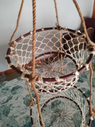 Pareja Cestas Madera y Cuerda