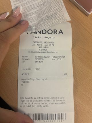 Anillo Pandora Corazón Rosa Plata Caja Original