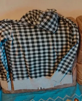 Felpa con cappuccio Alcoot Tg. L a quadri