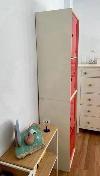 Set 2 Armarios Ikea Kämpe Rojo y Beige