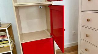 Set 2 Armarios Ikea Kämpe Rojo y Beige