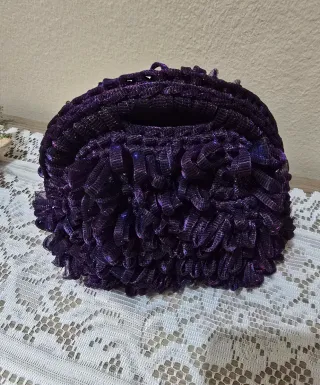 Borsa Clutch Riccia Viola