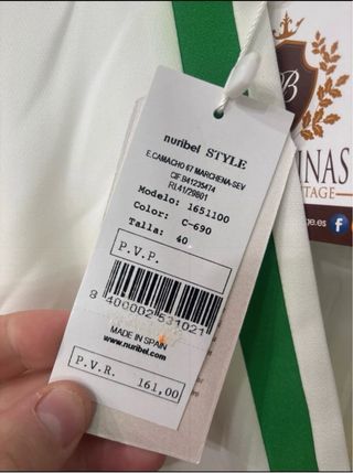 Vestido Nuribel Blanco con Detalles Verdes