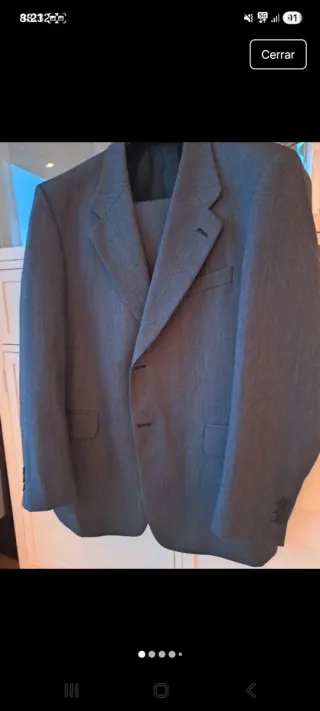 Traje de caballero espiga gris