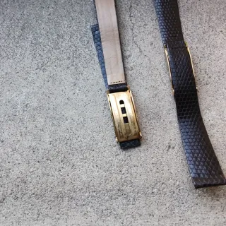 Cinturino vintage vera lucertola testa di moro