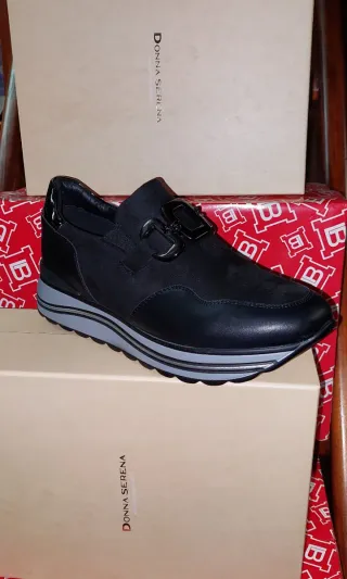 DONNA SERENA Scarpe Donna Pelle Camoscio Nero