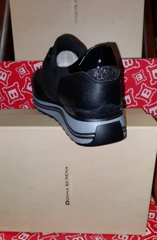 DONNA SERENA Scarpe Donna Pelle Camoscio Nero