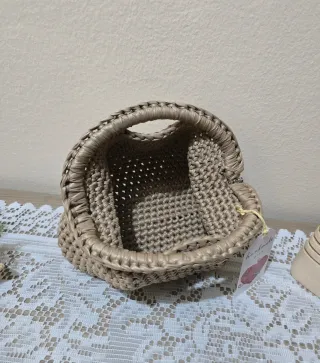 Pochette beige fatta a mano