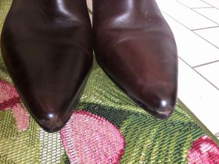 Stivali Salvatore Ferragamo tacco marrone