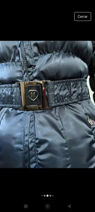 Anorak largo azul mujer