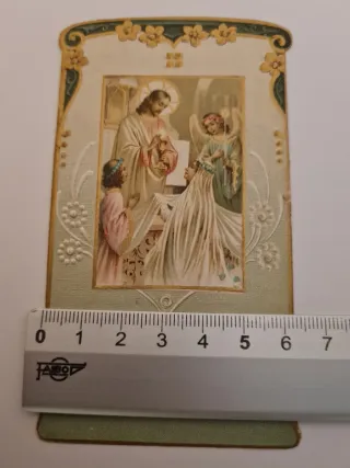 Antigua tarjeta religiosa primera comunión, 1920