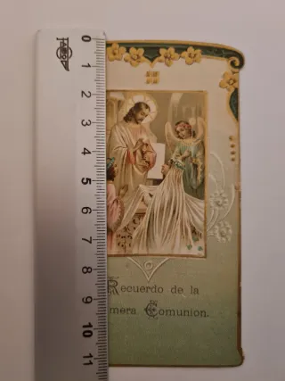 Antigua tarjeta religiosa primera comunión, 1920