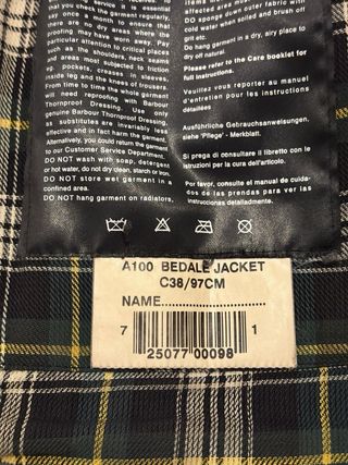 Barbour Bedale Vintage Talla 38 Verde