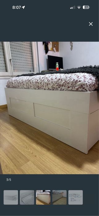 Cama 140x200 con cajones