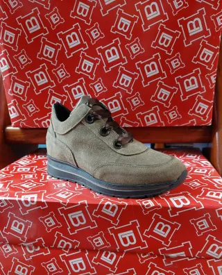 Scarpe donna camoscio beige/marrone