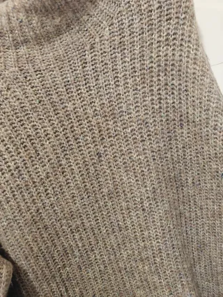 Jersey mujer cuello alto marrón multicolor