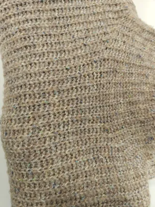 Jersey mujer cuello alto marrón multicolor