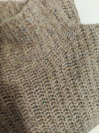 Jersey mujer cuello alto marrón multicolor