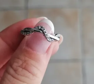 Anello Argento S925 Intrecciato Zirconi