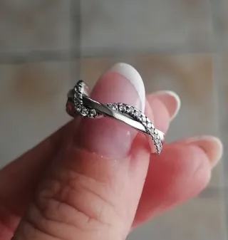 Anello Argento S925 Intrecciato Zirconi