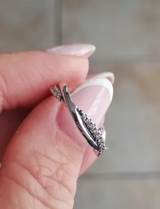 Anello Argento S925 Intrecciato Zirconi