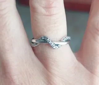 Anello Argento S925 Intrecciato Zirconi