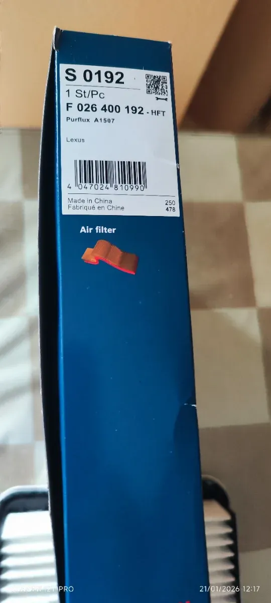 Luchtfilter Bosch F 026 400 192