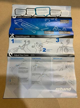 Bastón Andar Cuádruple Plegable Rehand
