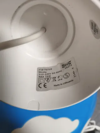 Lámpara Infantil IKEA SKOJIG Azul Nubes