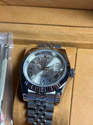 Seiko Mod Datejust Roman Silver 40mm