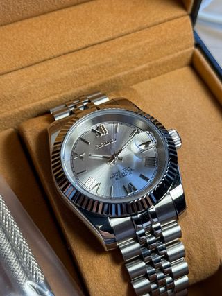 Seiko Mod Datejust Roman Silver 40mm