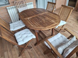 Mesa y 4 Sillas y 2 butacas Teka Terraza