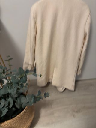 Abrigo paño crema Zara Talla XS