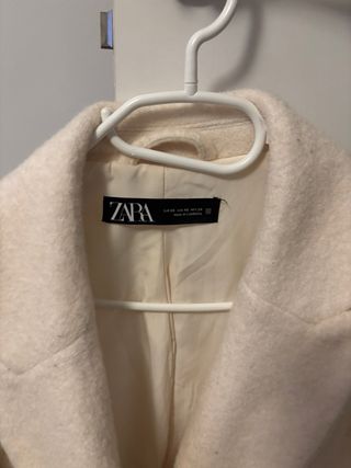 Abrigo paño crema Zara Talla XS
