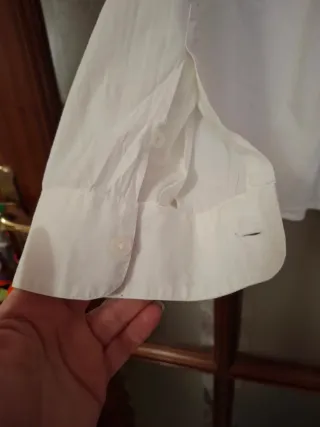 Camicia uomo collo coreana bianca