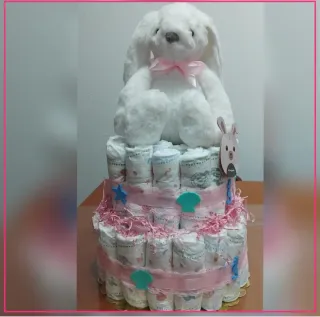 Pastel de pañales personalizado