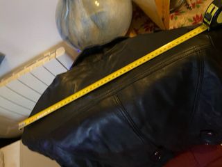 Chaqueta de Piel Negra y Plateada  vintage