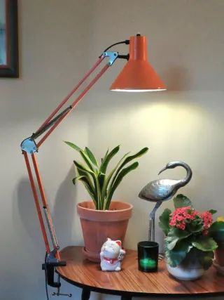 Lámpara flexo vintage naranja años 70