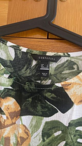 Vestido estampado hojas mujer