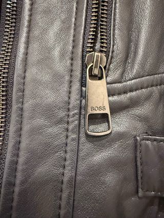 Cazadora Piel Biker mujer Hugo Boss Azul Marino
